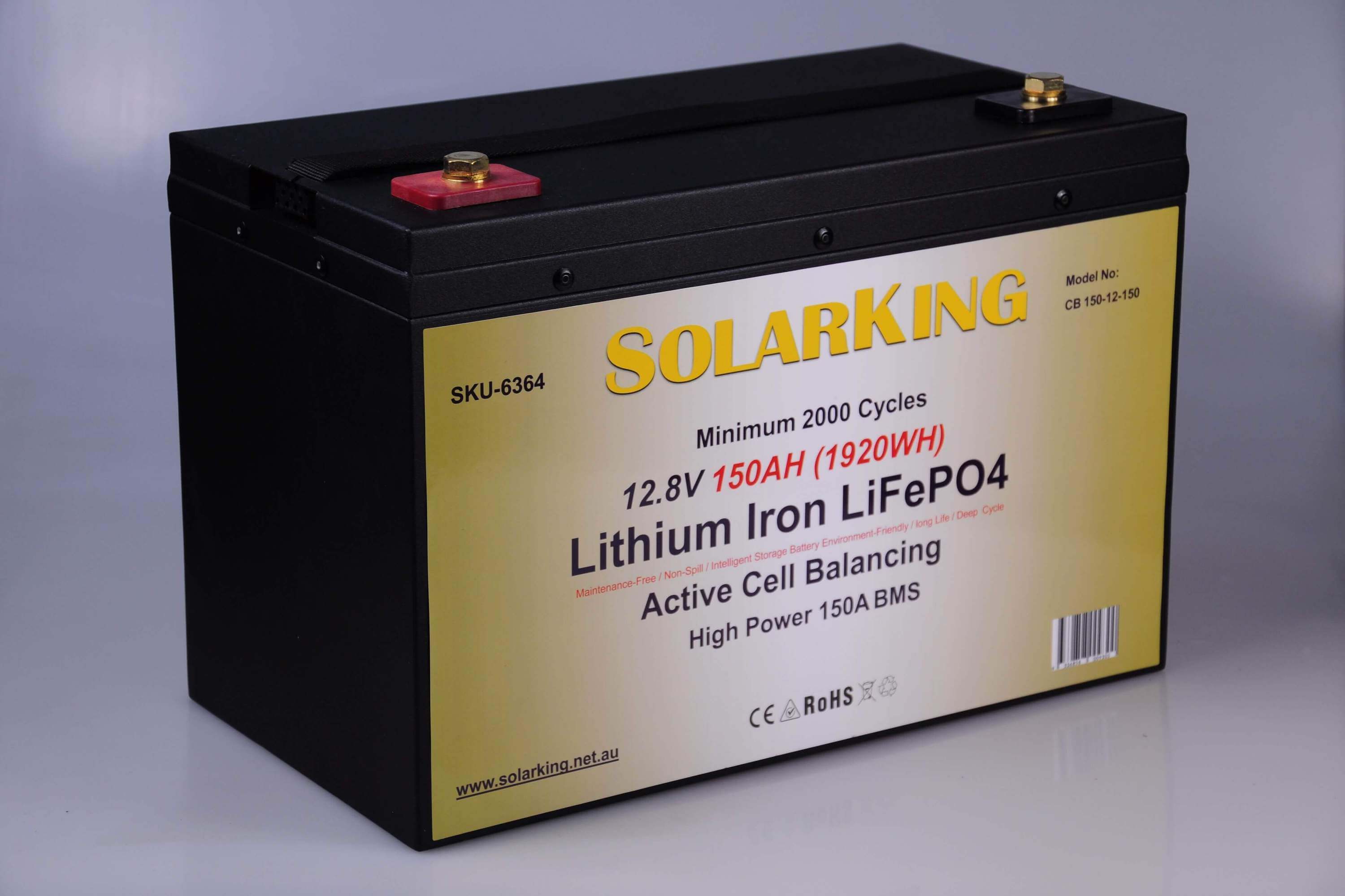 12.8V 150AH SolarKing Lithium Iron Metal Case CB-150-12-150
