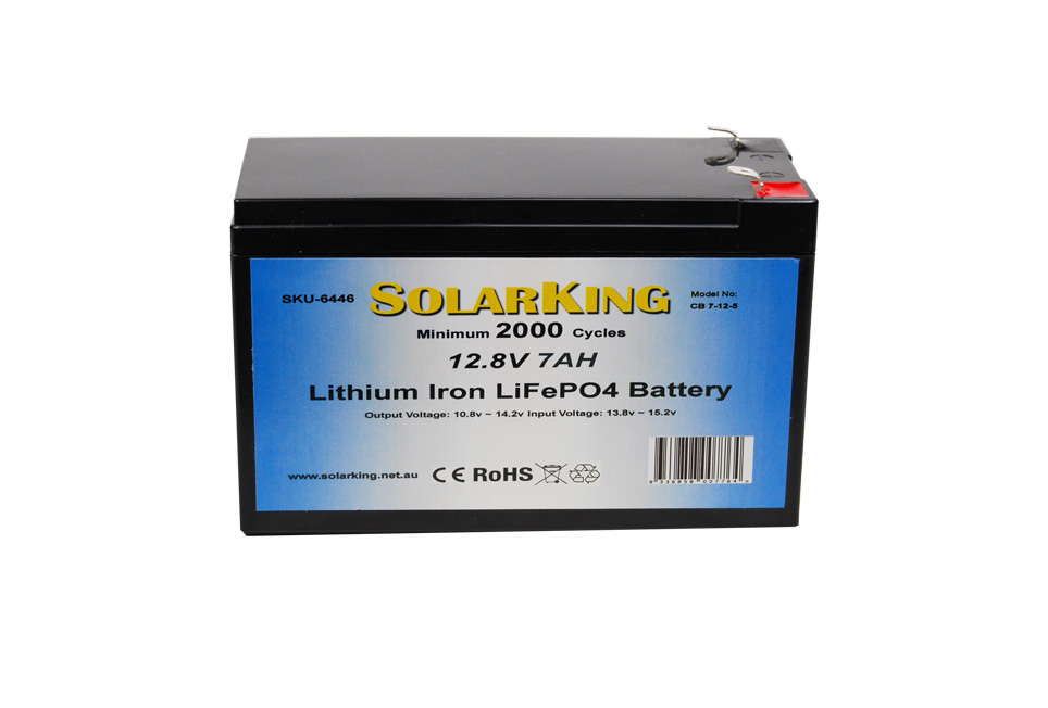 12.8V 7AH Lithium LiFe PO4 SolarKing Battery CB-7-12-5